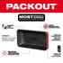 Milwaukee Tool PACKOUT Large Magnetic Bin - feature callout infographic: Hang or Store, Quick Access Magnetic Dish, Non-Marring Magnetic Base