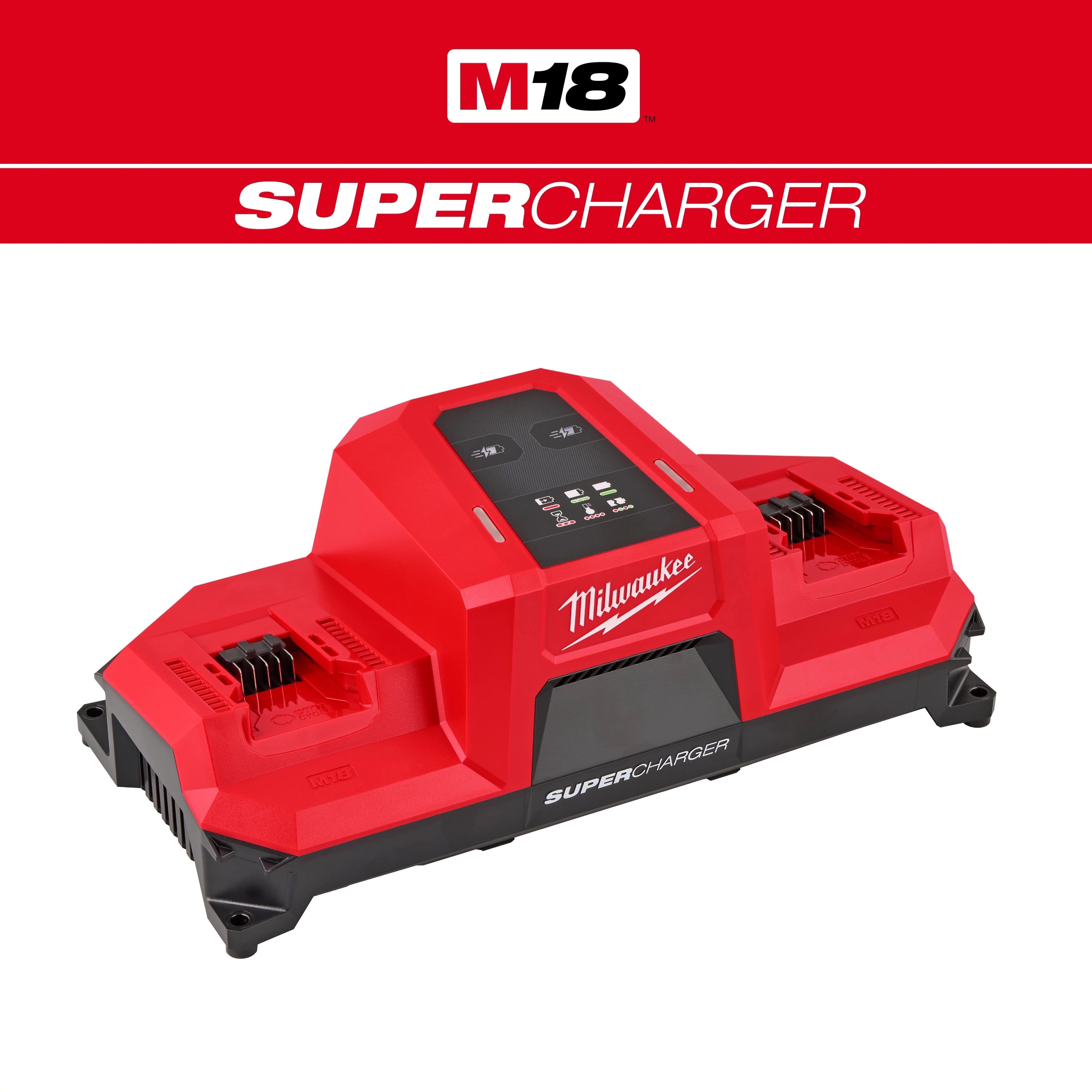 Milwaukee Tool 48-59-1816 M18 Dual Bay Simultaneous Super Charger with 4-Point Mounting