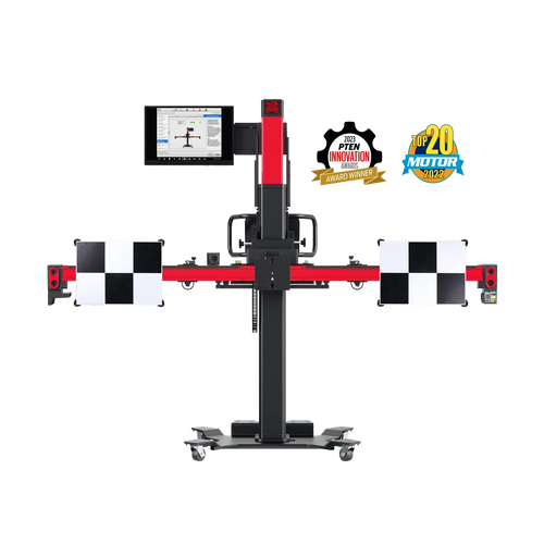 Autel IA900WA MaxiSYS Wheel Alignment and ADAS Calibration Frame front view with award badges