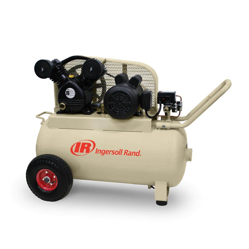 Ingersoll Rand P1.5IU-A9-H 20 Gal 2 HP Horizontal Portable Air Compressor with semi-pneumatic tires and ergonomic handle