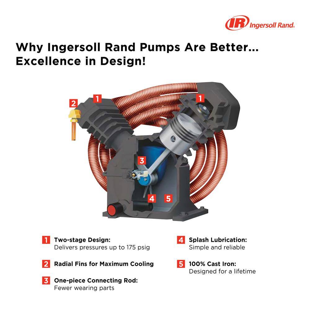 Ingersoll Rand 2340L5-V 60 Gal 175 PSI Two-Stage Air Compressor