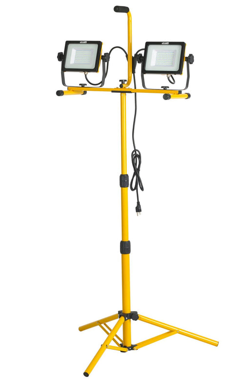 Alert Stamping LF168ST Twin 84 SMD LED Flood Light with 56 Inch Yellow Adjustable Tripod Stand