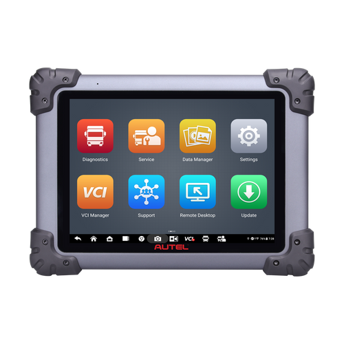 Autel MS908CVII MaxiSYS Diagnostic Tablet front view showing home screen with app icons