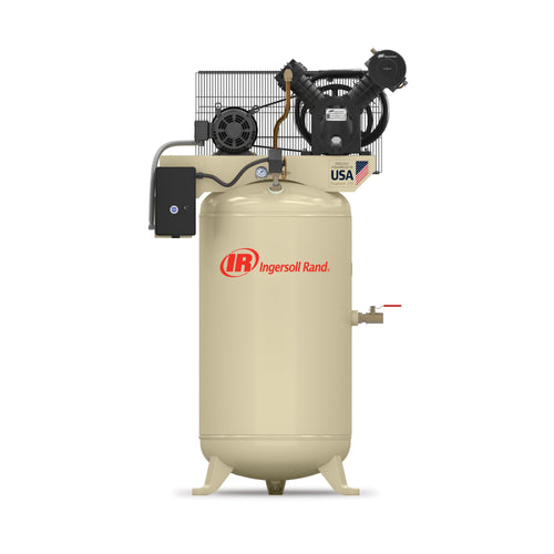 Ingersoll Rand 2475N5-V 5HP Two-Stage Reciprocating Air Compressor, 80 Gallon Vertical Tank, 460V 3-Phase, Proudly Assembled in USA