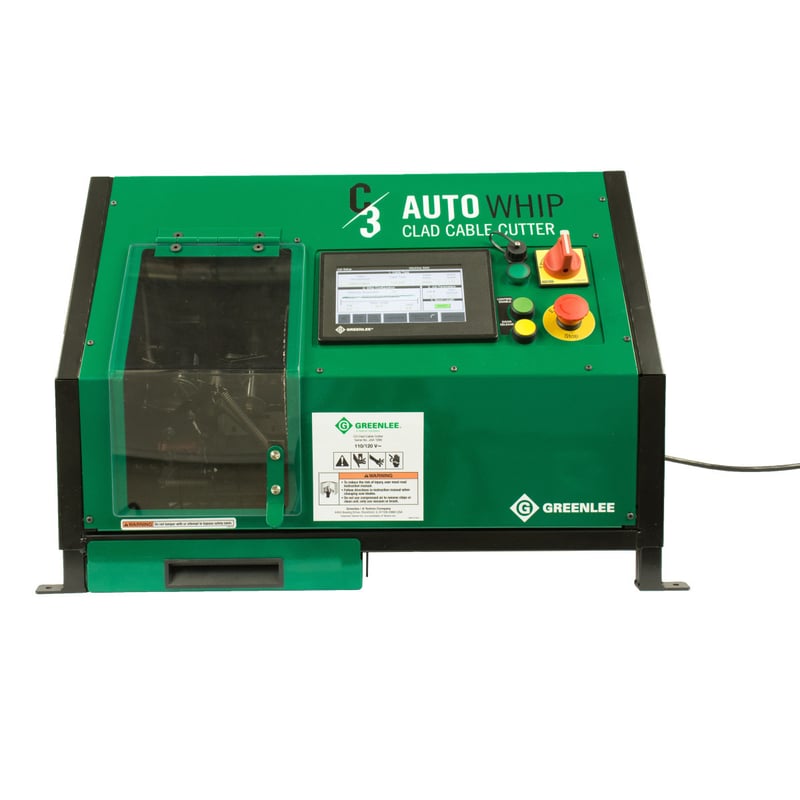 Greenlee C3AW C3 Auto Whip Clad Cable Cutter - automated armored cable cutter with touch-screen interface and enclosed cutting chamber