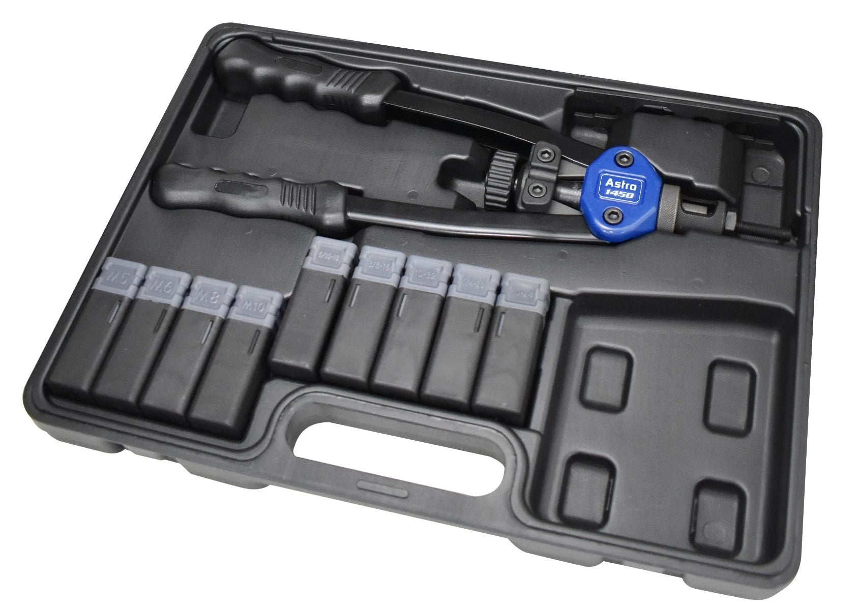 Astro Pneumatic 1450 PlusNut and Extra-Long Rivet Nut Setter Kit in molded storage case