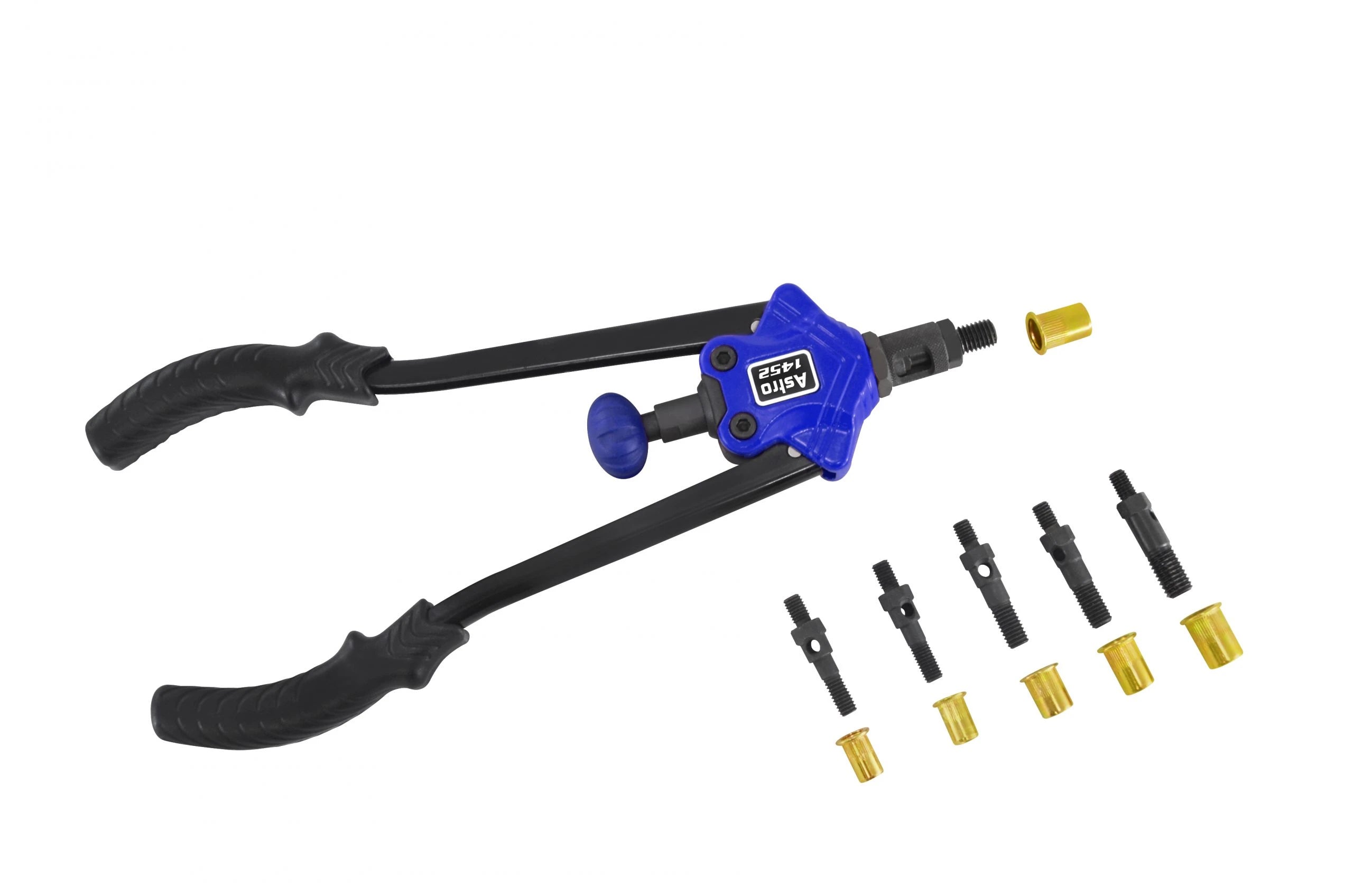 Astro Pneumatic 1452 XL Hand Riveter Kit with complete mandrel and rivet nut accessory set