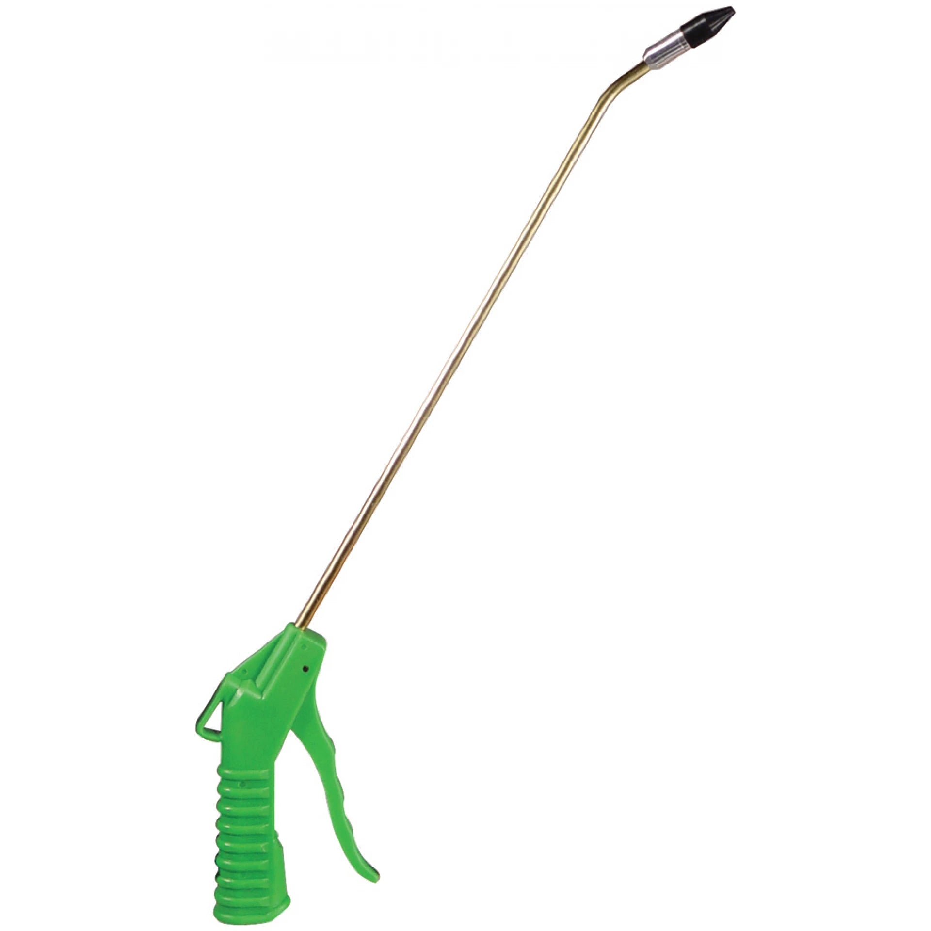 Astro Pneumatic 1715 Deluxe Air Blow Gun with 13-inch long angled brass nozzle and 1/2-inch removable rubber tip, green ergonomic handle