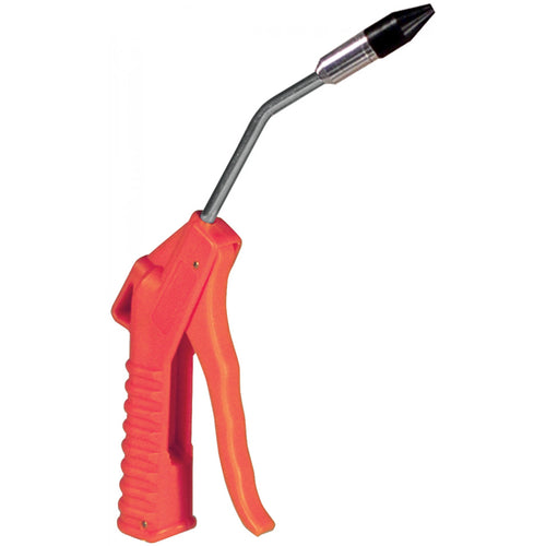 Astro Pneumatic 1718 Deluxe 4 Inch Orange Air Blow Gun with Angled Nozzle and 1/2 Inch Removable Rubber Tip - Side View
