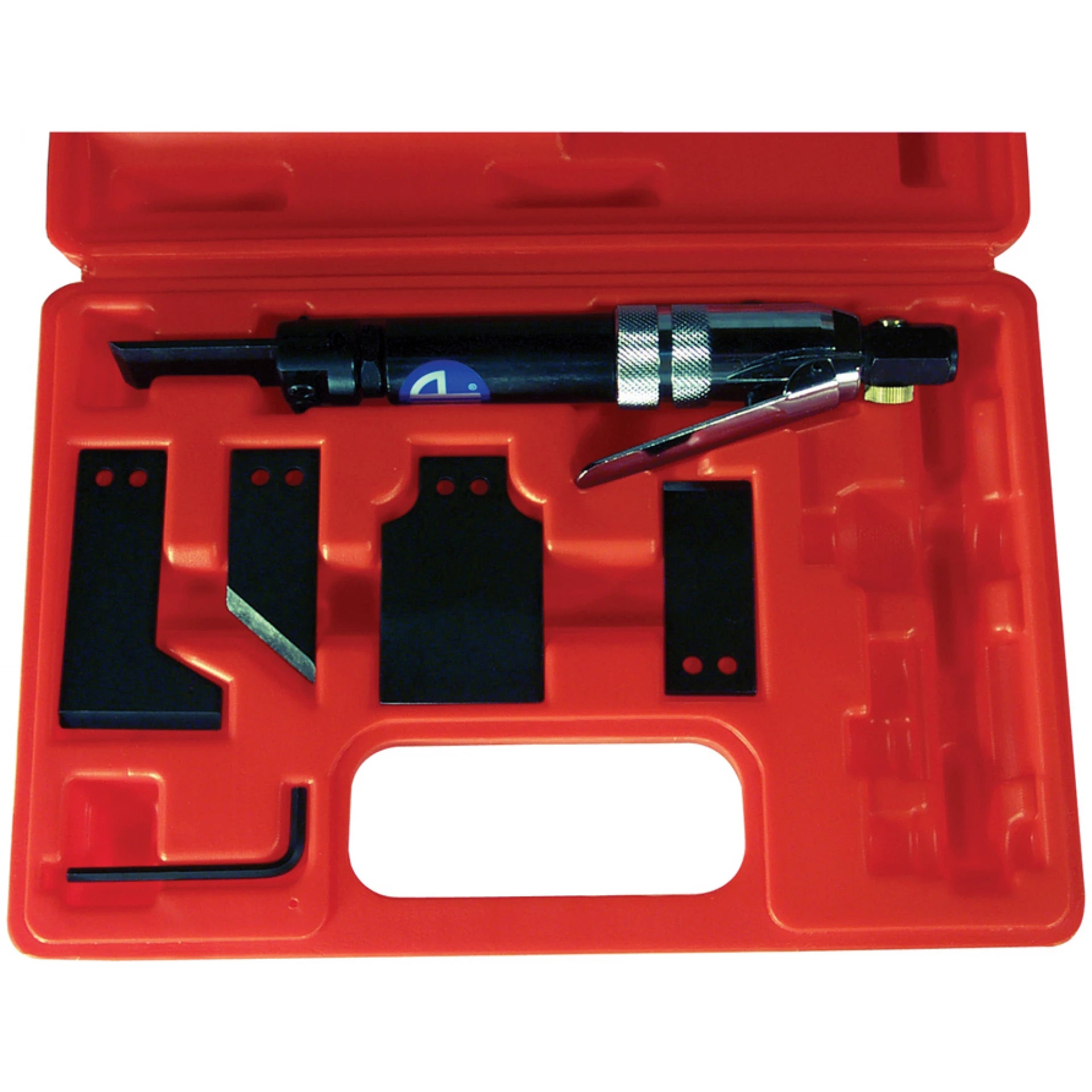 Astro Pneumatic 1750K Air Scraper Kit with 4 specialty blades in red carrying case