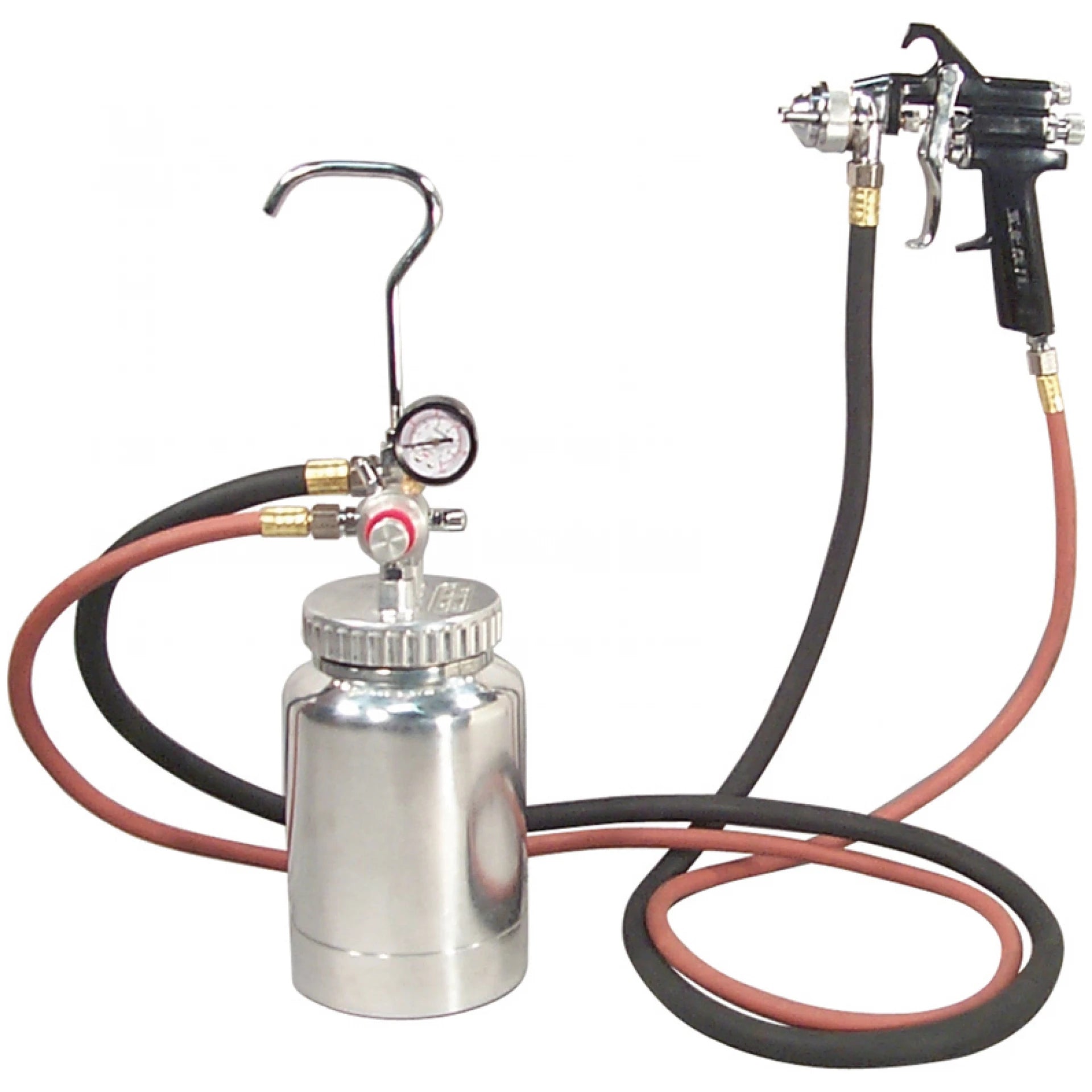 Astro Pneumatic 2PG8S 2 Quart Pressure Pot Spray Gun Set with 6ft Twin Hoses and 1.7mm Nozzle
