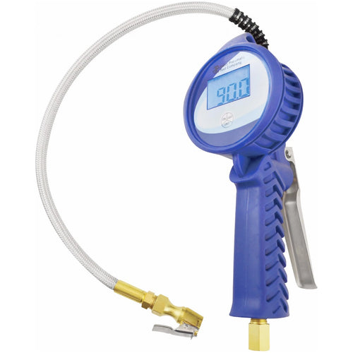 Astro Pneumatic AST-3018 3.5" digital tire inflator with 21-inch stainless braided hose and backlit LCD display