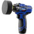 Astro Pneumatic 3027 12V 3-Inch Mini Cordless Pistol Polisher with foam pad attached, blue and black
