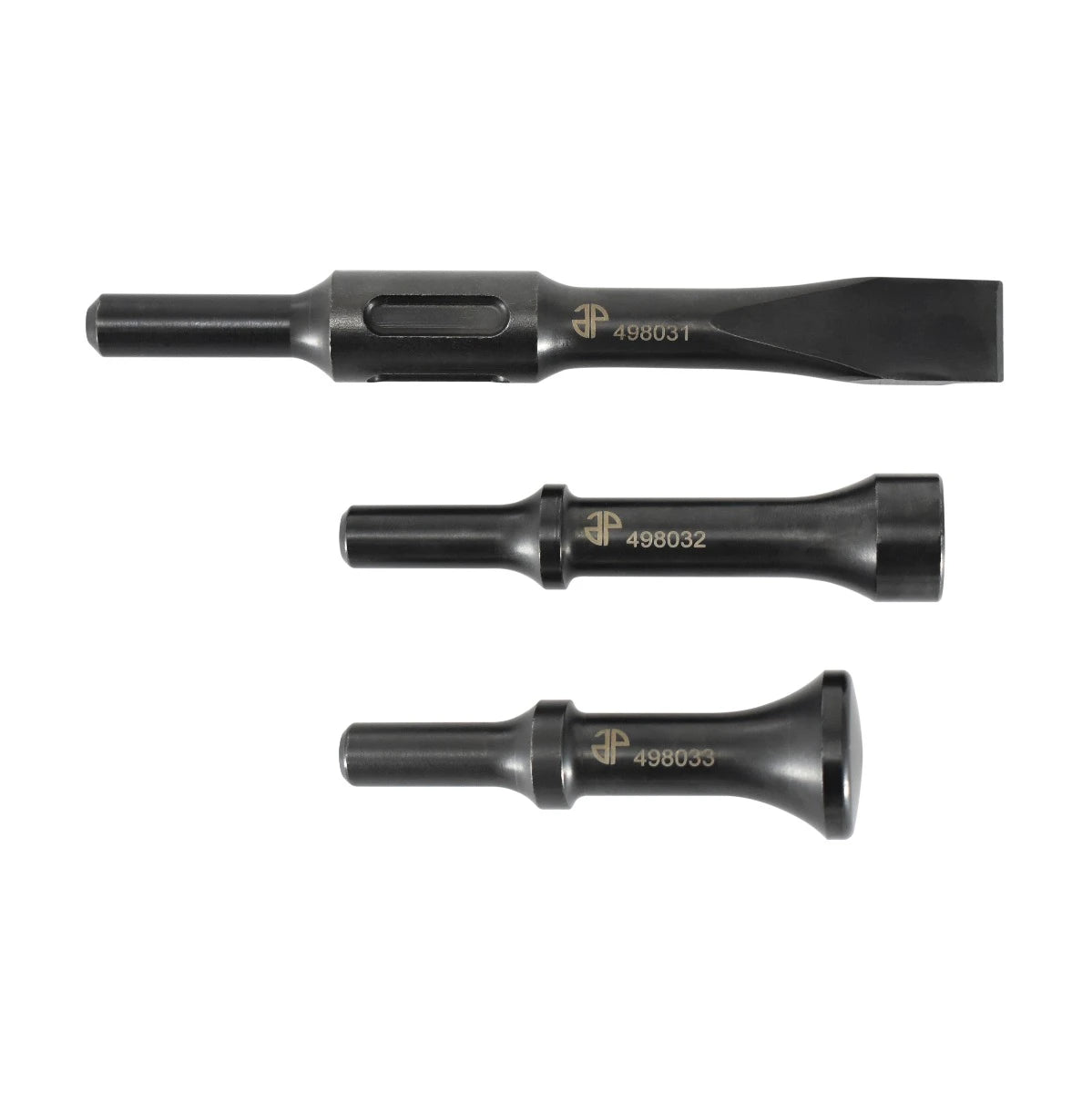 Astro Pneumatic 49803 3pc Chisel & Hammer Bit Set .498 Shank - flat lay product view