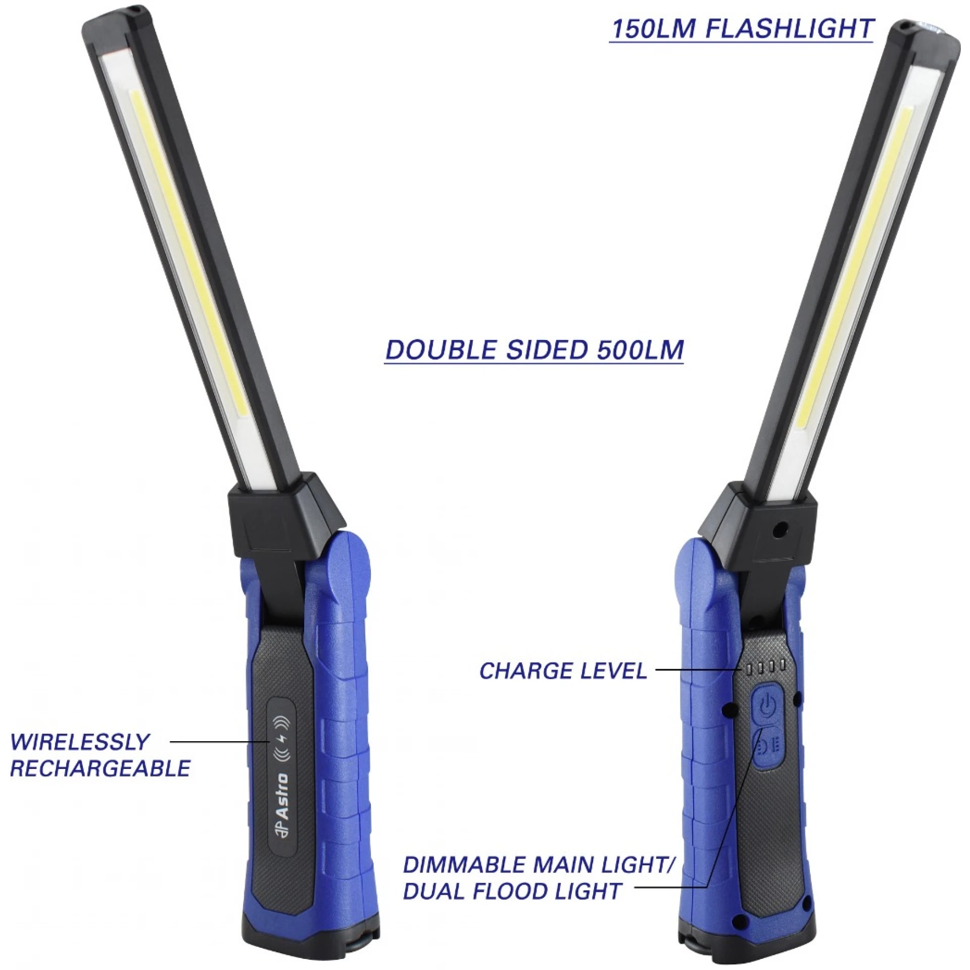 Astro Pneumatic 52SL 500x2 Lumen Rechargeable sans fil Lampe LED double face pliable