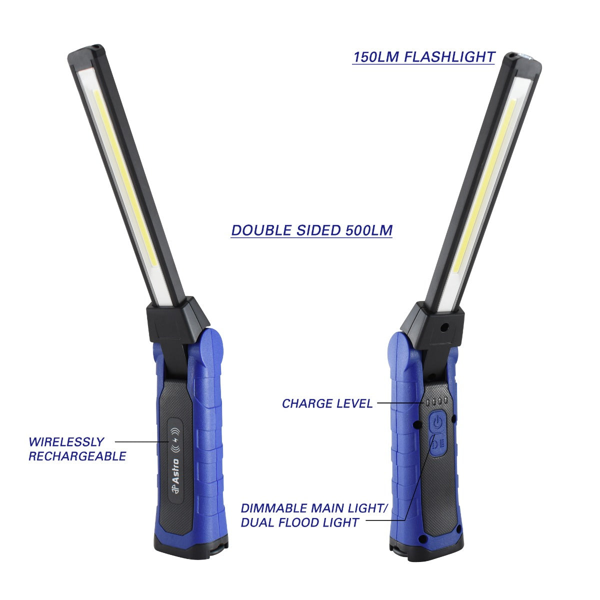 Astro Pneumatic 52SL 500x2 Lumen Rechargeable sans fil Lampe LED double face pliable