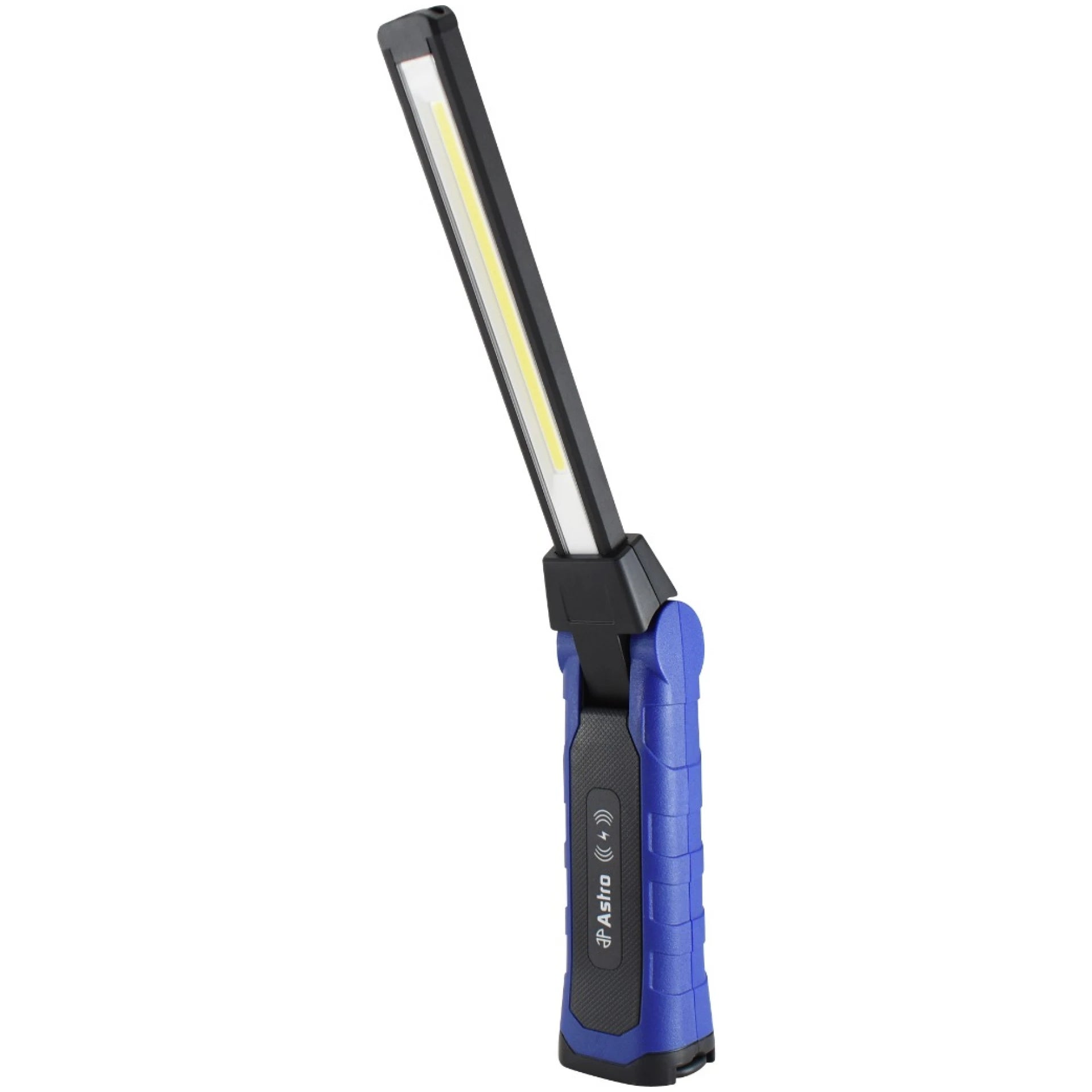 Astro Pneumatic 52SL LED Slim Light extended showing COB LED strip and blue grip handle with wireless charging indicator