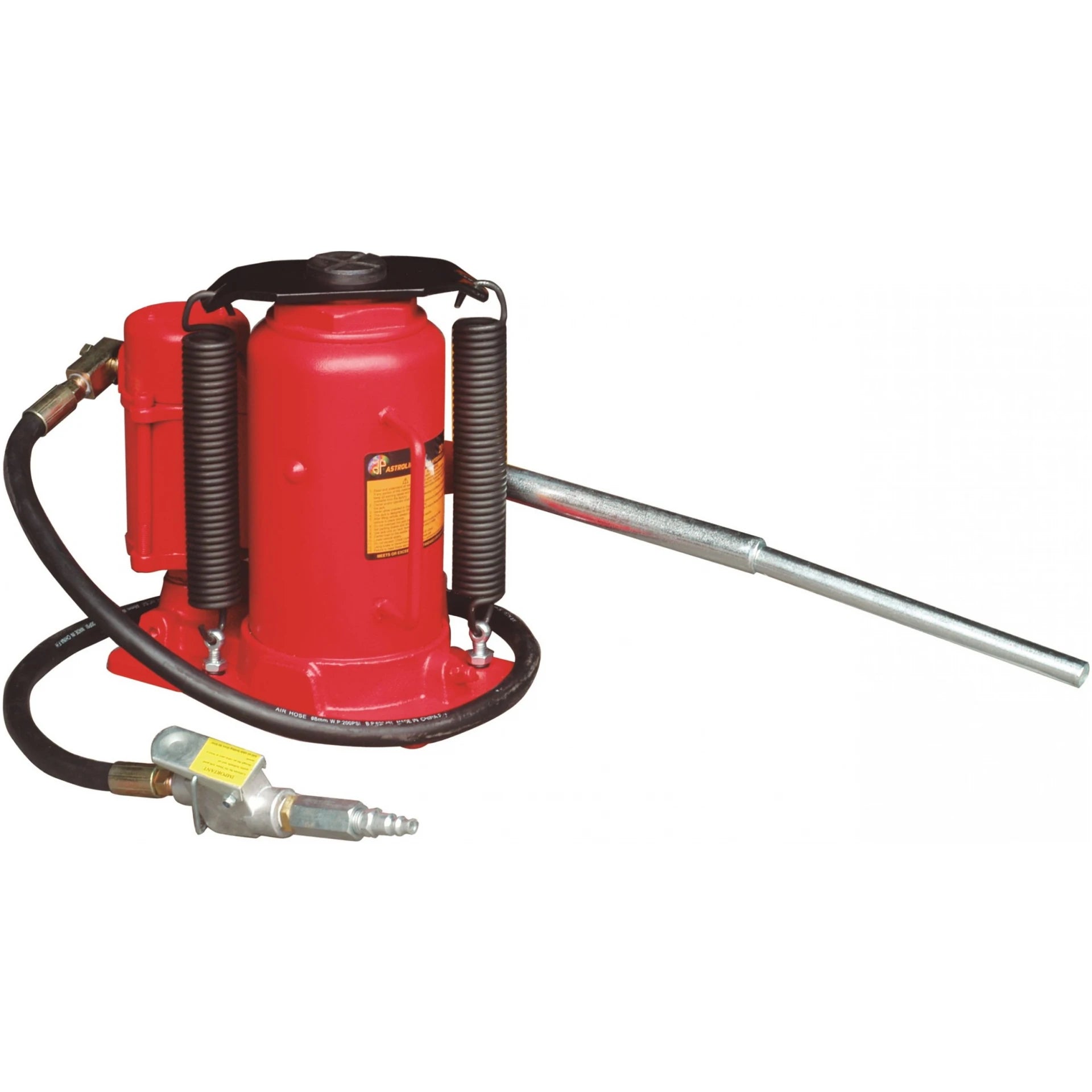 Astro Pneumatic AST-5302A 20 Ton Air/Manual Bottle Jack with air hose and 2-piece handle