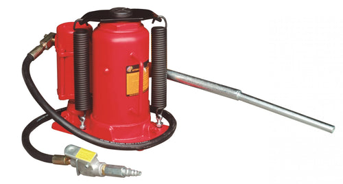 Astro Pneumatic AST-5302A 20 Ton Air/Manual Bottle Jack full product view with air hose and handle