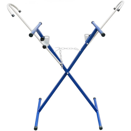 Astro Pneumatic 557012 Panel Stand - X-frame blue steel adjustable stand front view