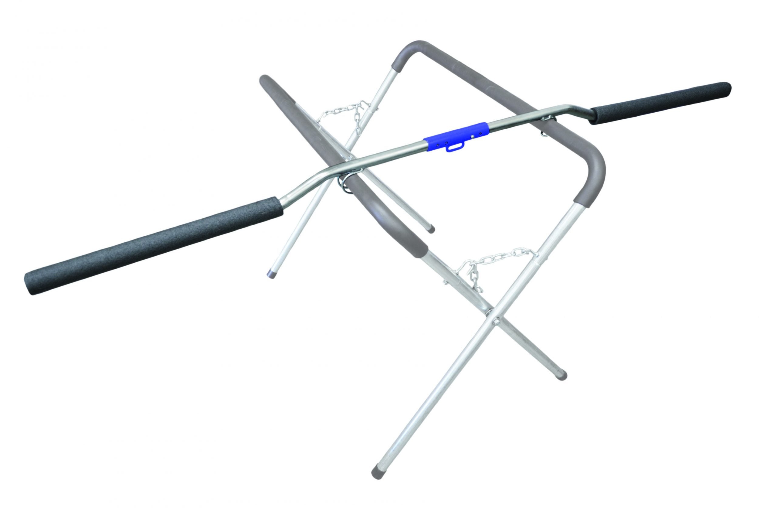 Astro Pneumatic 557100 Fender Extender 80" on portable work stand, alternate angle assembly view