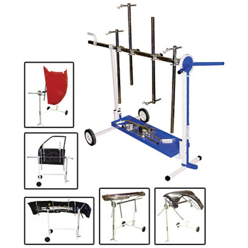 Astro Pneumatic AST-7300 Super Stand Universal Rotating Parts Work Stand with multiple panel configurations shown