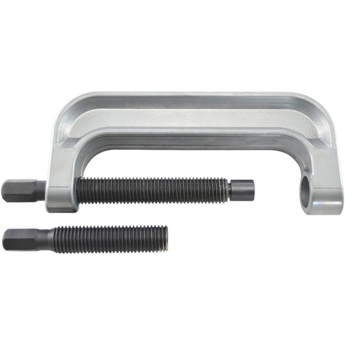 Astro Pneumatic 78100 Goliath Ball Joint XL C-Frame Press with long and short drive screws on white background