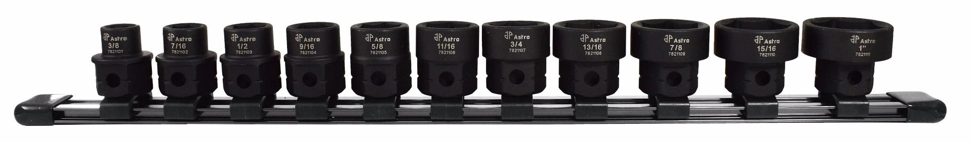 Astro Pneumatic 78211 11pc 1/2" Drive Nano Impact Sockets SAE