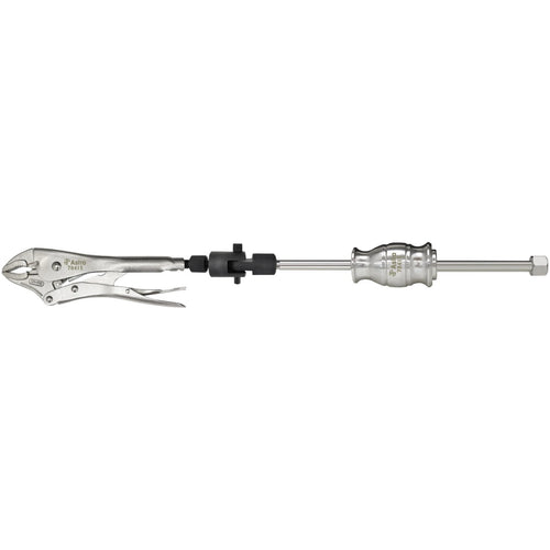 Astro Pneumatic 78415 Locking Pliers Slide Hammer Puller with quick-detach swivel and 2.5 lb sliding hammer, silver finish