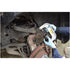 Mechanic using Astro Pneumatic AST-7868 ball joint adapter set on vehicle undercarriage