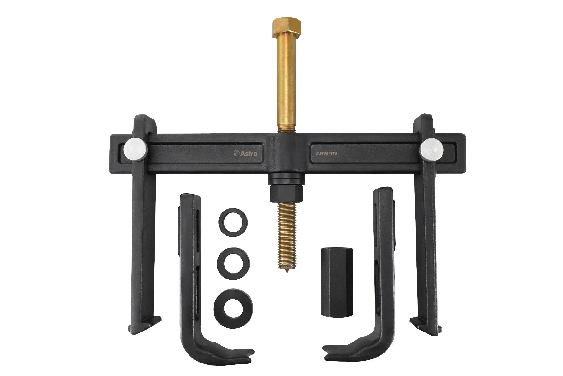 Astro Pneumatic 78830 Heavy Duty Hub Drum and Rotor Puller Kit - complete kit spread view on white background