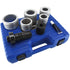Astro Pneumatic 78835 Exhaust Pipe Stretcher Kit with all seven collets and drive tool displayed on blue case