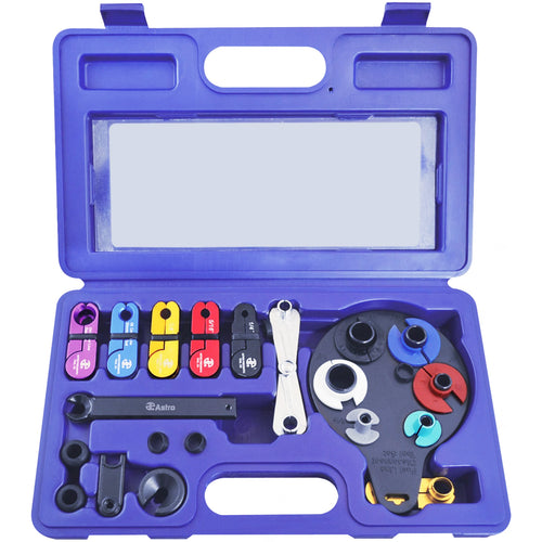 Astro Pneumatic 78930 15pc Master Disconnect Kit open blue blow-molded case showing all tools