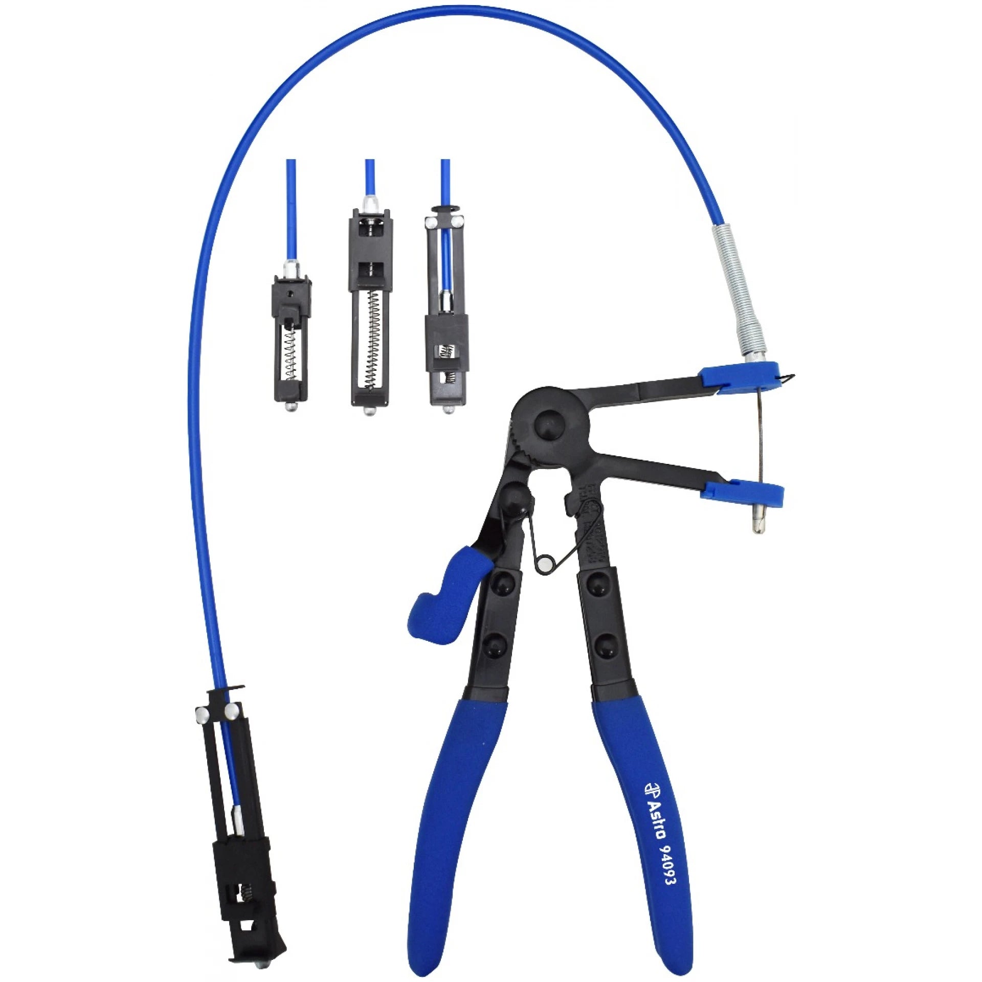 Astro Pneumatic 94093 Multi-Cable Hose Clamp Pliers with 3 cables and 4 jaw types on white background