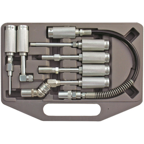 Astro Pneumatic 9430 Grease Fitting Adapter Set displayed in blow molded case - top view