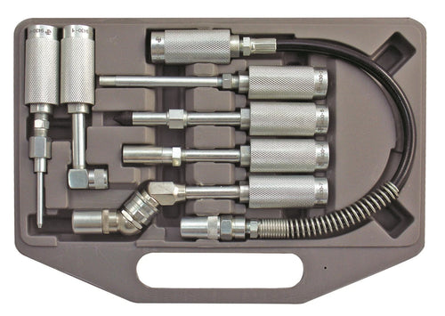 Astro Pneumatic 9430 7-Piece Grease Fitting Adapter Set in case - angled view