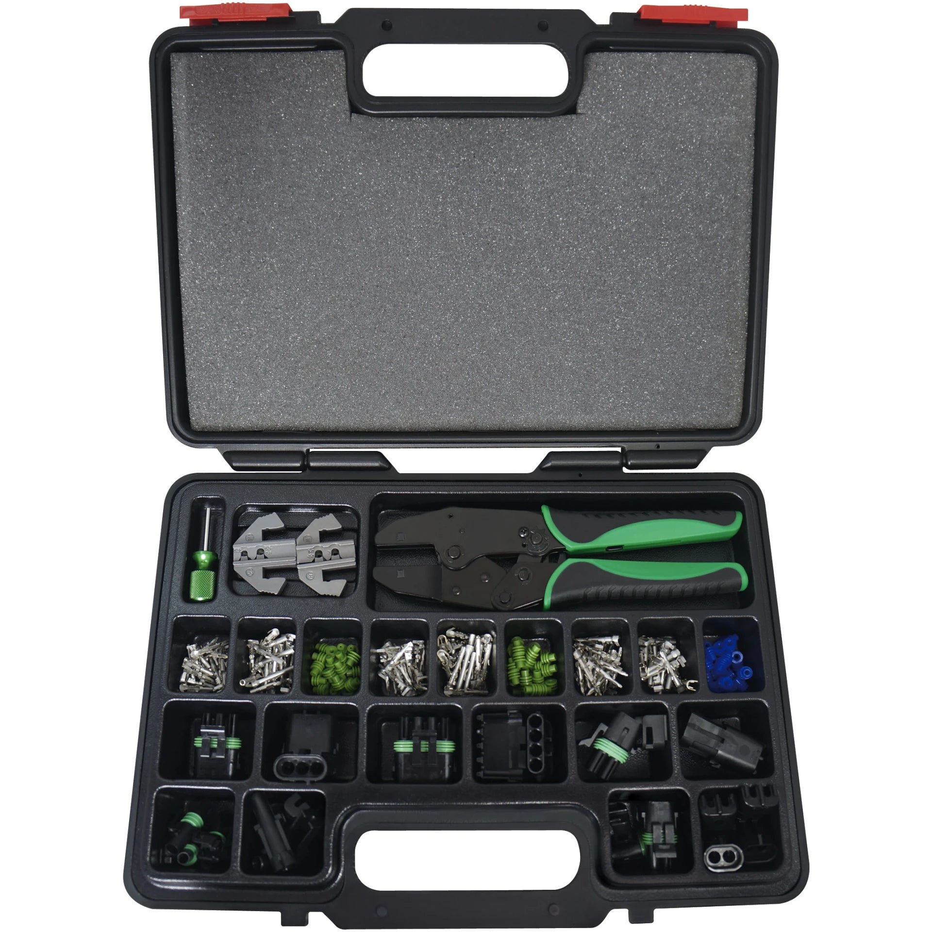 Astro Pneumatic 9478 220pc Weather Pack Crimping Tool & Accessory Set open case showing full kit contents