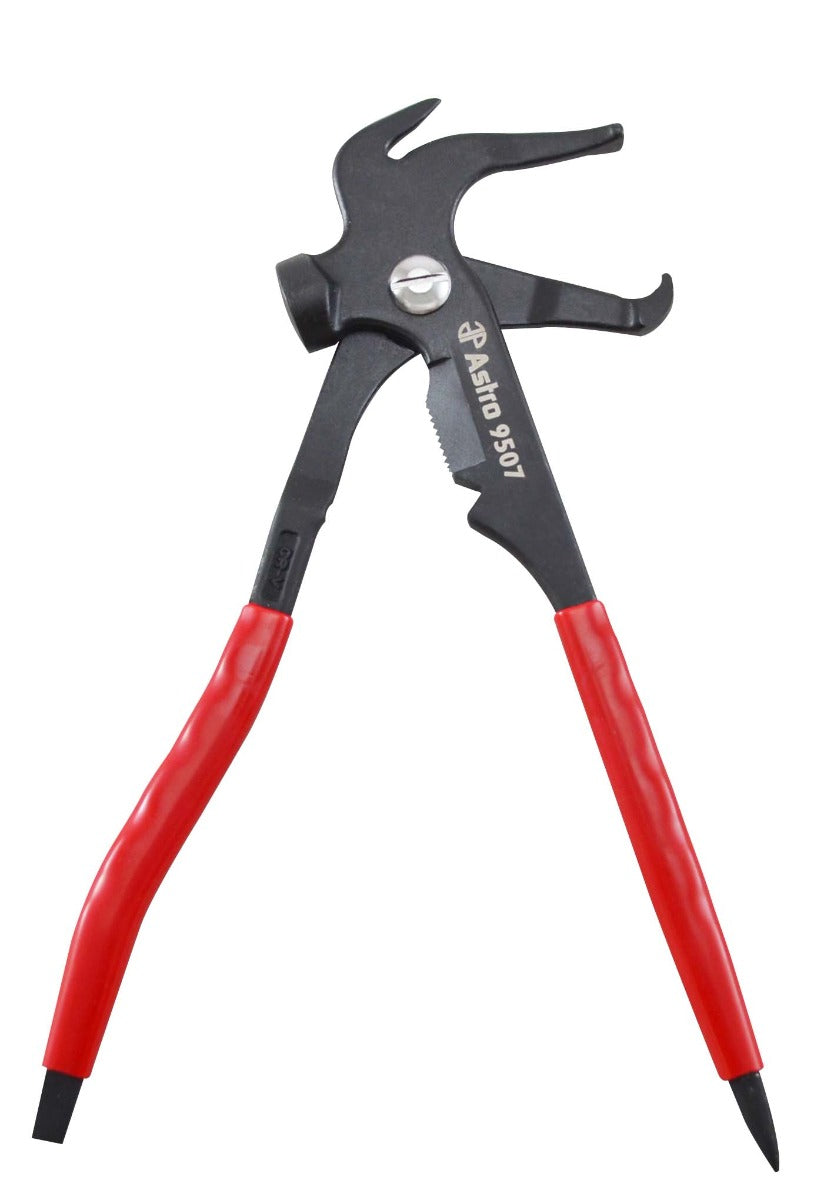 Astro Pneumatic 9507 Wheel Weight Balance Hammer Pliers - open jaw front view showing multi-function head