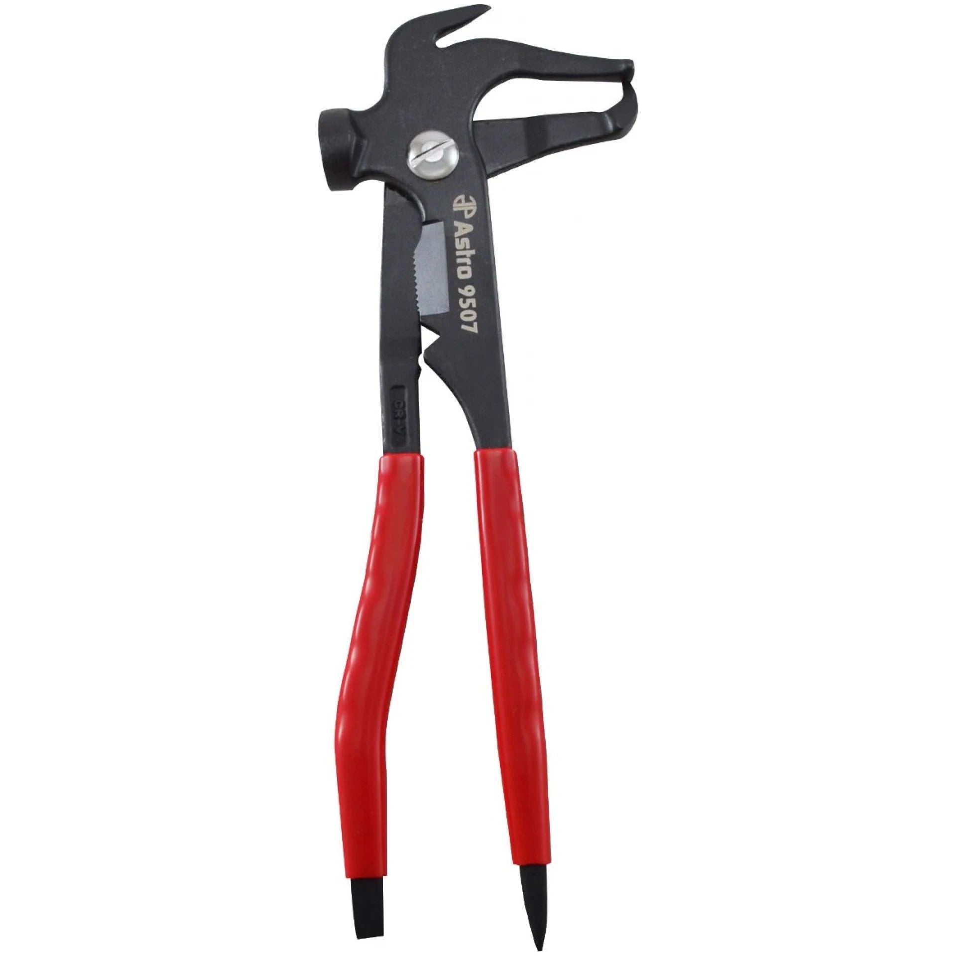 Astro Pneumatic 9507 Wheel Weight Balance Hammer Pliers - side profile view with red handles
