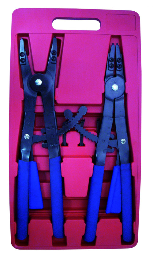 Astro Pneumatic AST-9402 2pc Snap Ring Pliers Set displayed in red storage tray