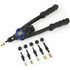 Astro Pneumatic 1442 hand riveter kit with mandrel sets and rivet nut assortment displayed