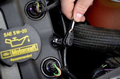 Astro Pneumatic flex socket in use inside a tight engine bay