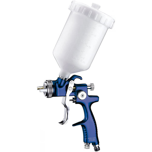 Astro Pneumatic EUROHE109 EuroPro High Efficiency Gravity Feed Spray Gun with 1.9mm Nozzle and 600ml Plastic Cup, front angle view