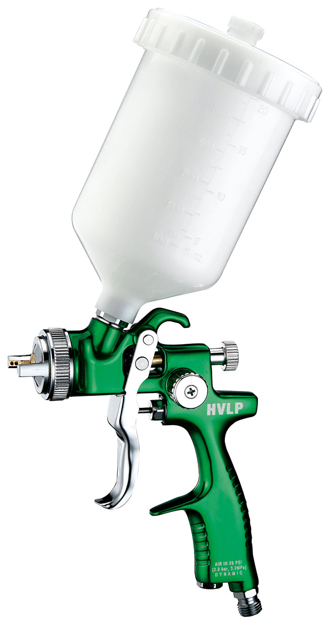 Astro Pneumatic EUROHV109 EuroPro Forged HVLP Spray Gun with 1.9mm Nozzle and Plastic Cup, side profile view