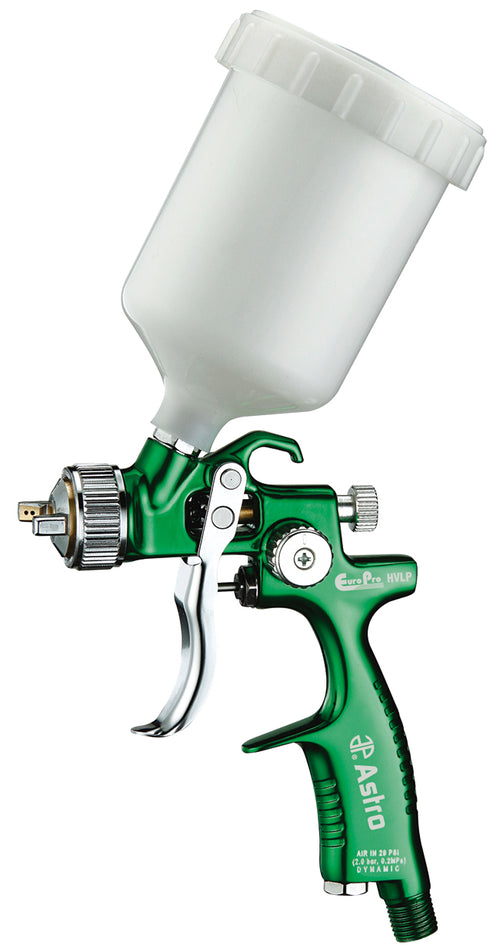 Astro Pneumatic EUROHVT1 EuroPro Forged HVLP Touch Up Gun with 1.0mm Nozzle and Plastic Cup