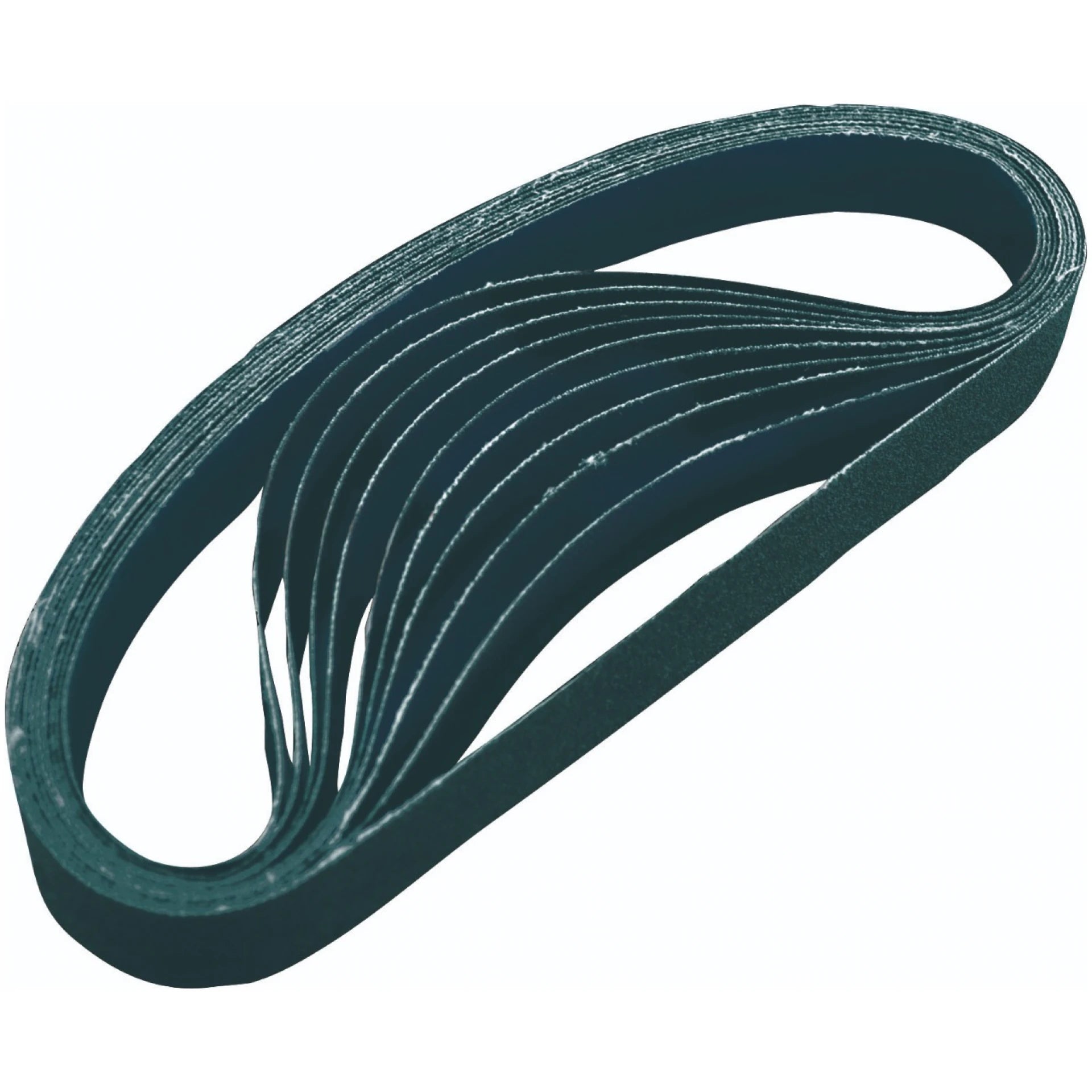 Astro Pneumatic 303780Z Zirconia 80 Grit Sanding Belts 1/2" x 18", 10pc - stacked bundle view