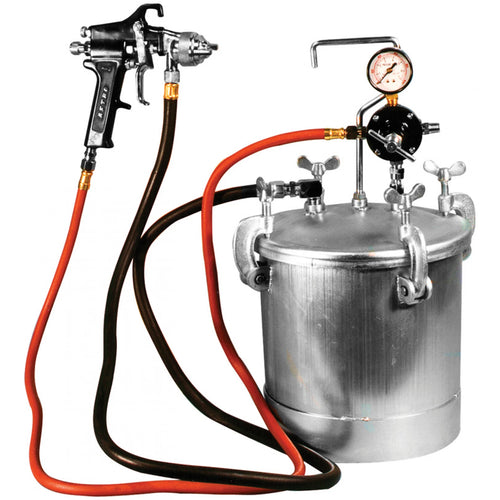 Astro Pneumatic PT2-4GH 2-1/4 Gallon Pressure Tank with Black Spray Gun and 12ft Twin Hose Set