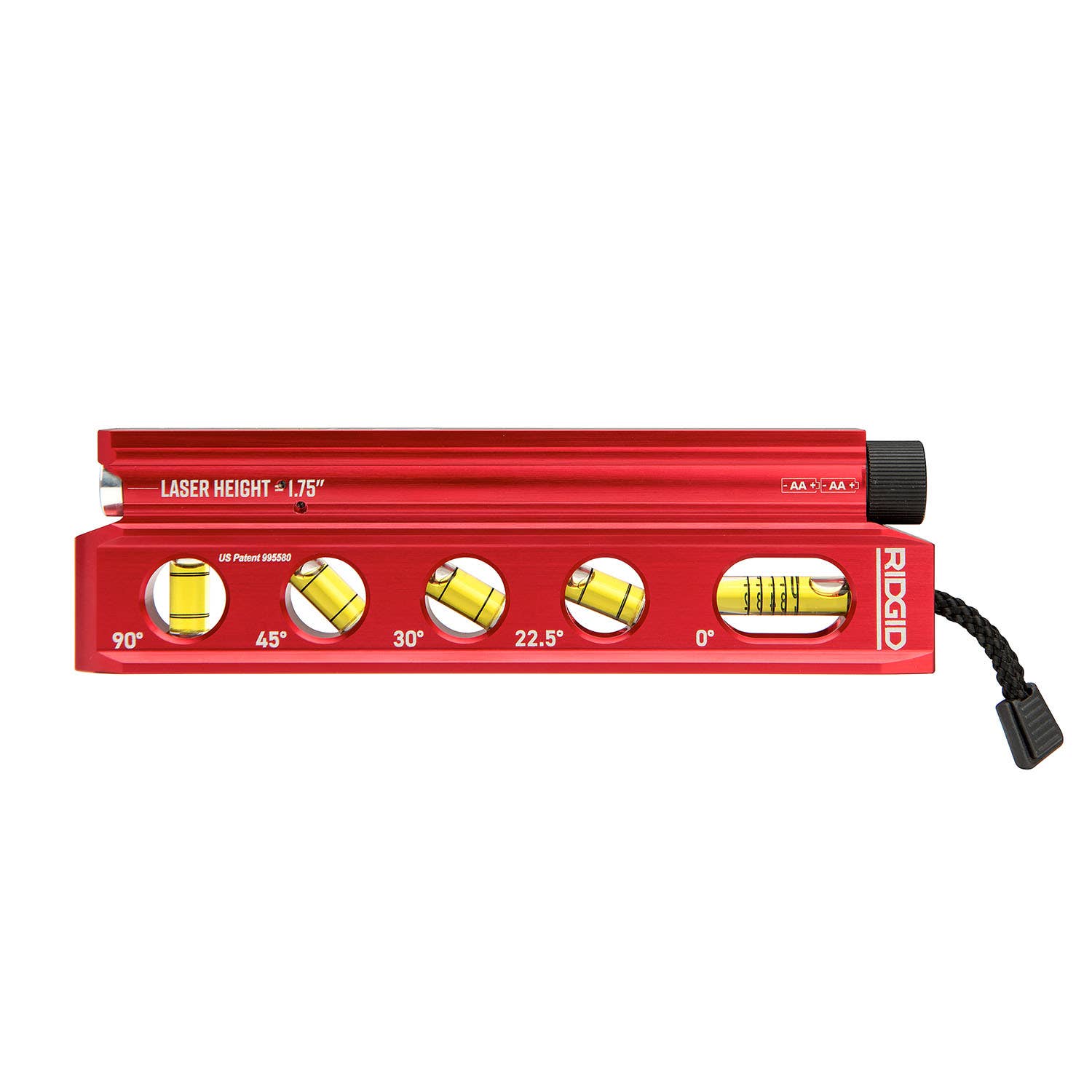 Ridgid 36253 800 LMI 8-1/2 in. Machined Aluminum Laser Level with 5 Vials - Side View