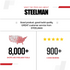 Steelman brand infographic showing 8,000+ shops and 900+ five-star reviews
