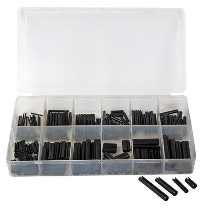 ATD Tools 373 245pc Roll Pin Assortment 1/16" to 1/4" in molded plastic storage case